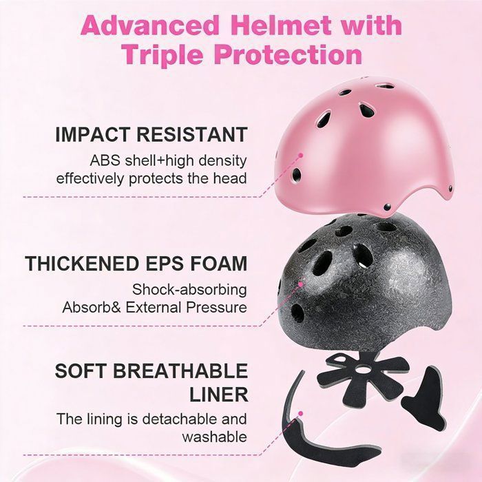 Adjustable Children's Bike Helmet 48-56CM, Bike Helmet for Girls and Boys Ages 3-8, Protective Helmet for Cycling, Rollerblading, Skateboarding, and Scootering