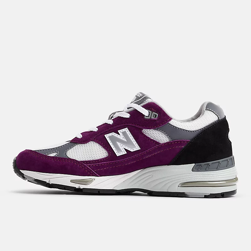 Damesschoenen MADE in UK 991v1 Bright Renaissance - Druivensap met legering en zwart