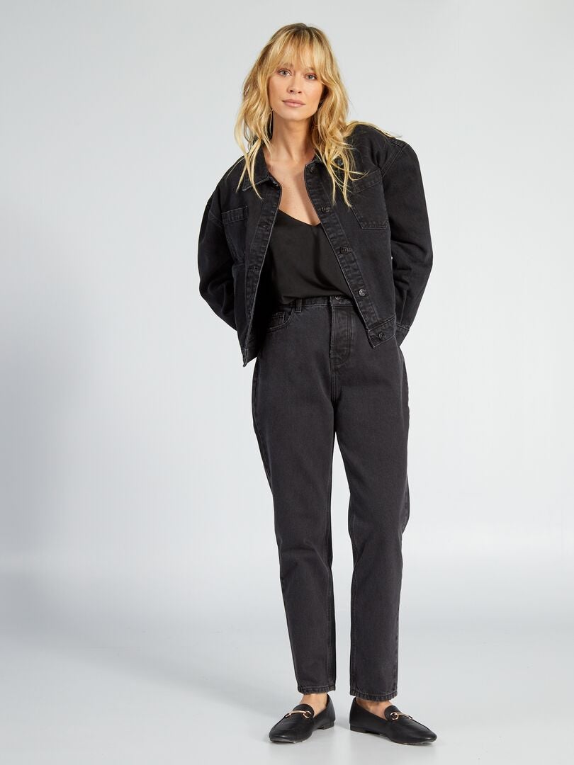 Pantalones vaqueros estilo mom - GRIS