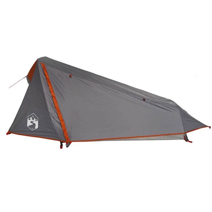 Tienda de campaña VIDAXL - Tipo túnel - 1 persona - Impermeable - Gris y naranja