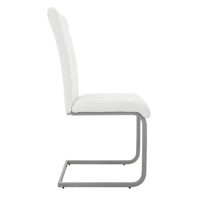 ML-Design 2 Chaises de Salle à Manger en Simili Blanc Fauteuil Dossier Ergonomique Assise Rembourrée Chaise de Table Salon Cuisine