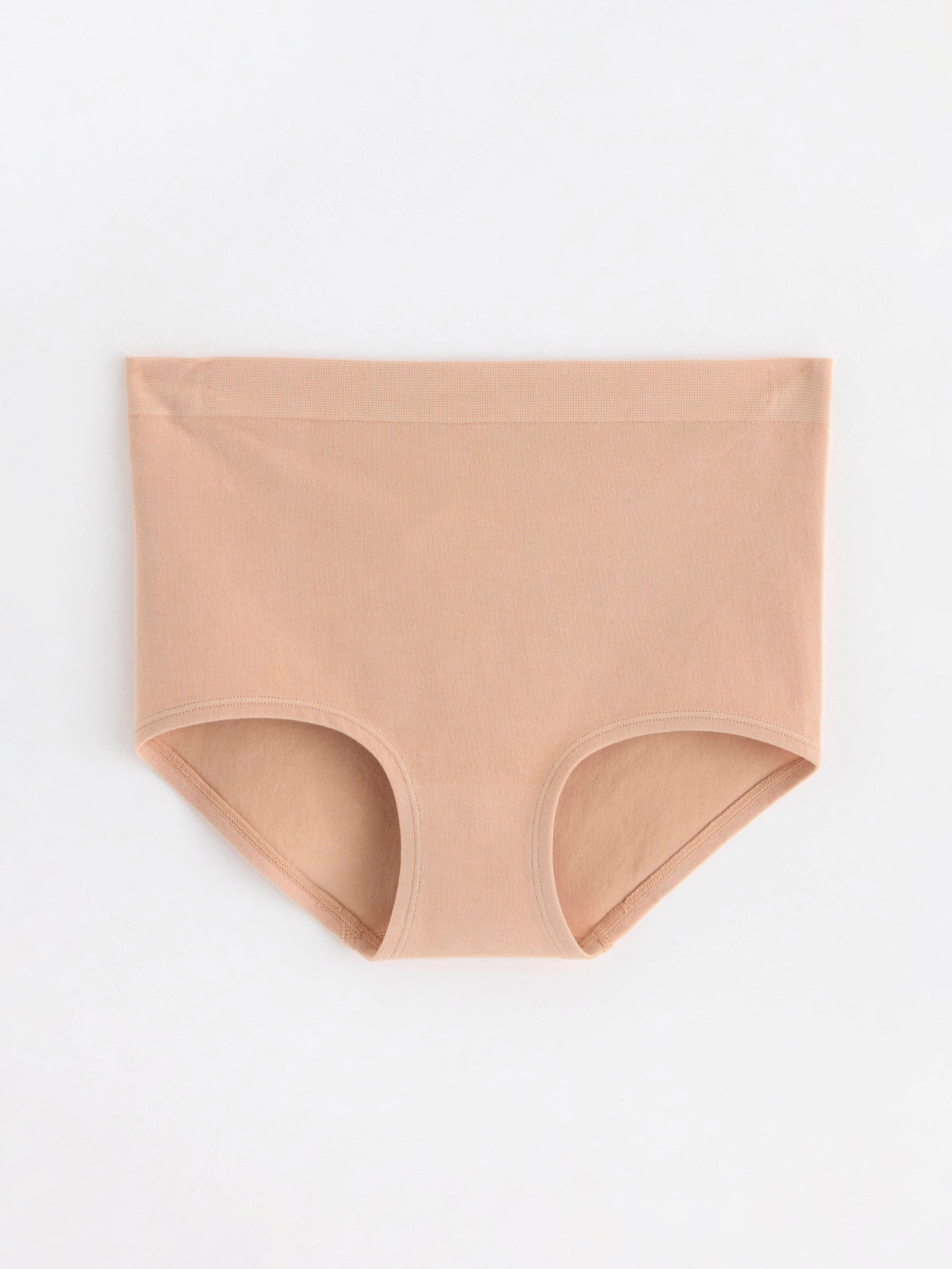 Seamless trosor med hög midja Beige