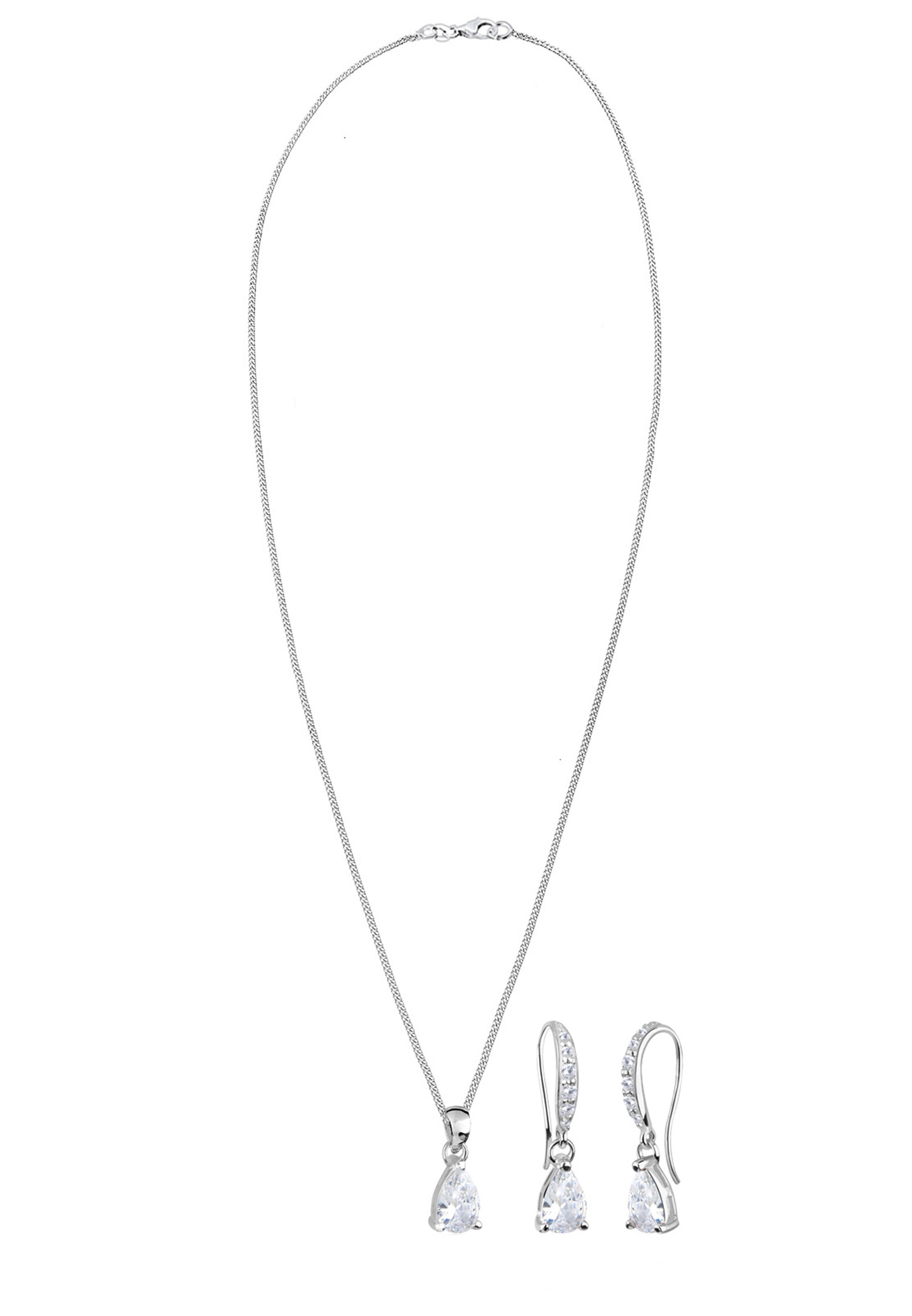 Elli Femmes Goutte Pendentif étincelant avec cristaux de zirconium en argent sterling 925