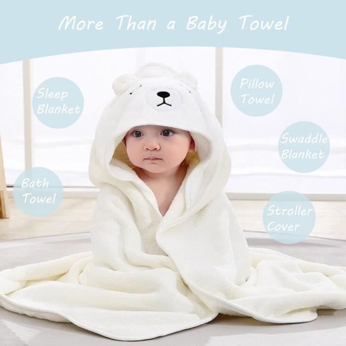 Capa de baño con capucha para bebé de 2 piezas, 80x80 cm, toalla de baño súper absorbente para bebés, toalla de baño para recién nacidos, de 0 a 5 años, diseño de elefante.