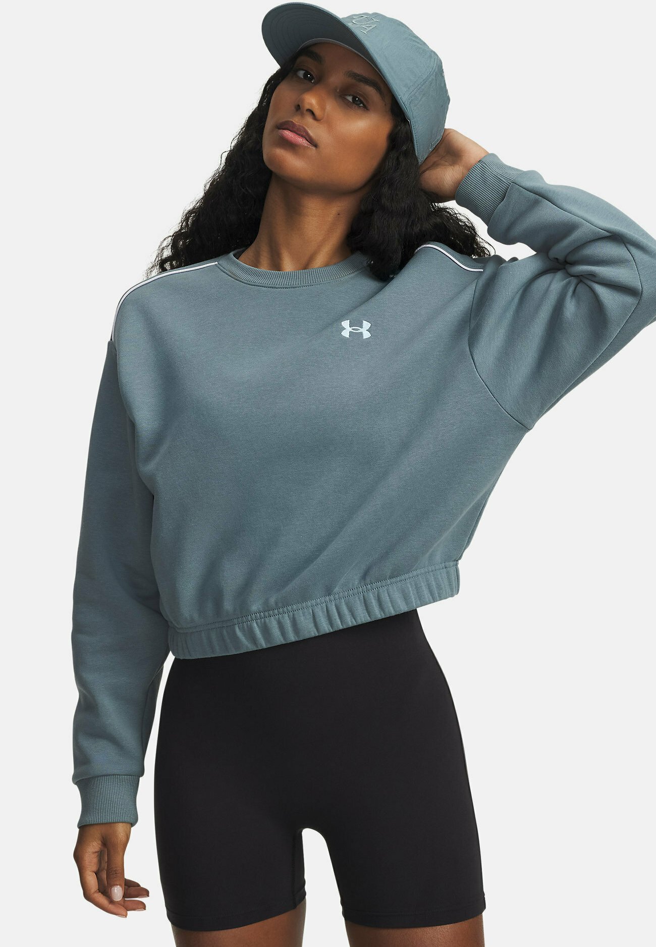 Under Armour RIVAL FLEECE PIPED - Sweatshirt - jaspisblauw