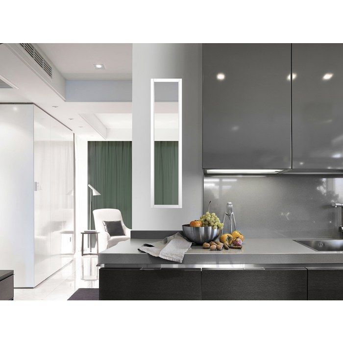 Techo de cristal de aluminio con recubrimiento en polvo, estilo taller - 30x130 cm - Blanco - BAYVIEW