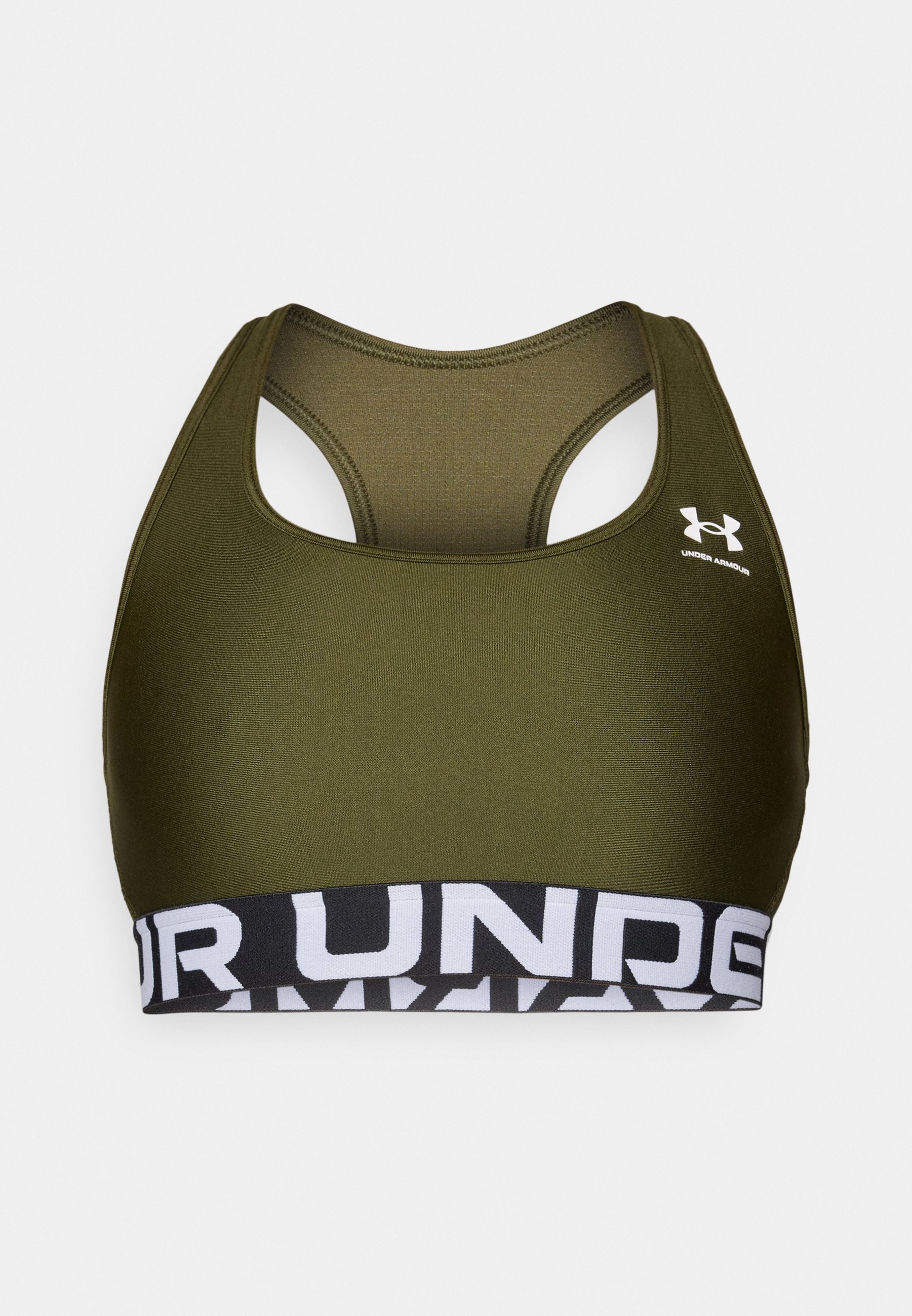 Soutien-gorge de sport Under Armour MID BRANDED - Maintien moyen - Vert expédition/blanc
