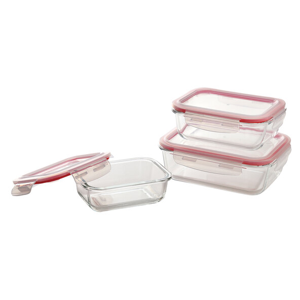 Rechthoekige voedselcontainers, set van 6