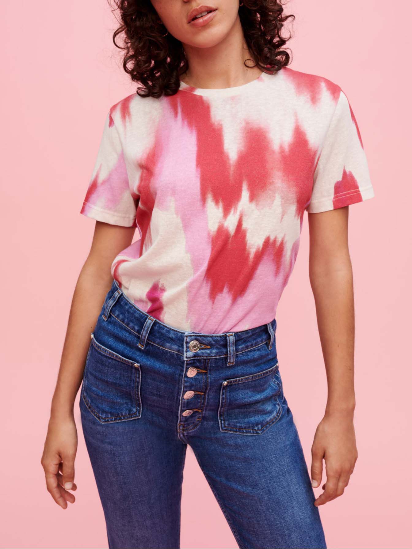 Tricou fuchsia tie and dye - Fuchsia tie dye