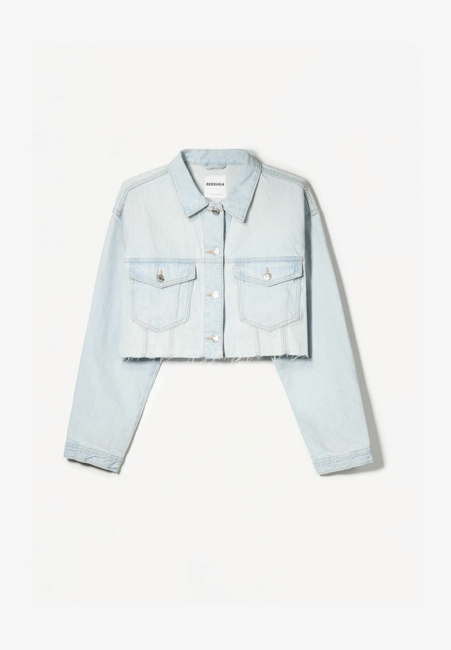 Bershka CROPPED - Traper jakna - svijetloplava