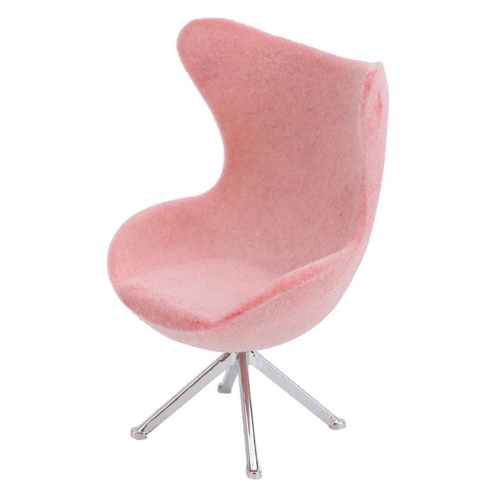 SALALIS Dollhouse Chair Miniature Chair Mini Sofa Flocked Furniture Model Decor 1:12 Play House Accessory Pink