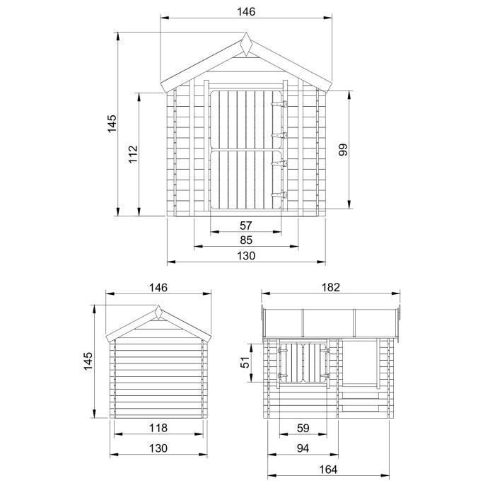 Casita de juegos de madera para niños - TIMBELA M501 - Casita de juegos de madera - Exterior - Beige