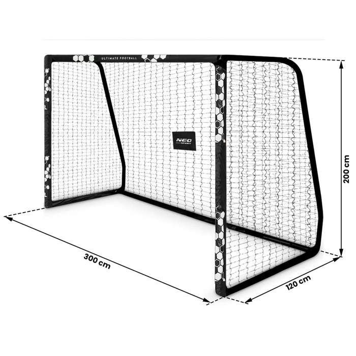Fotbollsmål - JANSHOP - 300x200x120 cm - Hexagon - Högkvalitativt stål - Slitstarkt nät - Enkel montering - Lättvikt