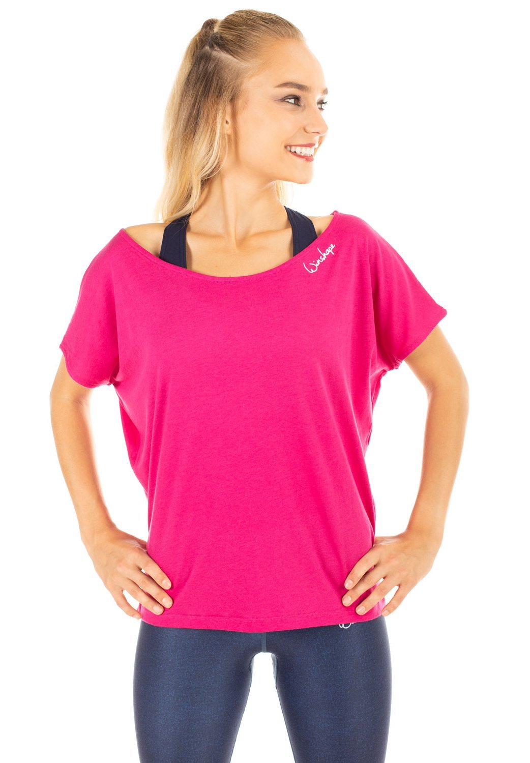 Camiseta esportiva de manga curta Winshape - Rosa escuro