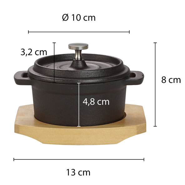 Mini cast iron saucepan, set of 4