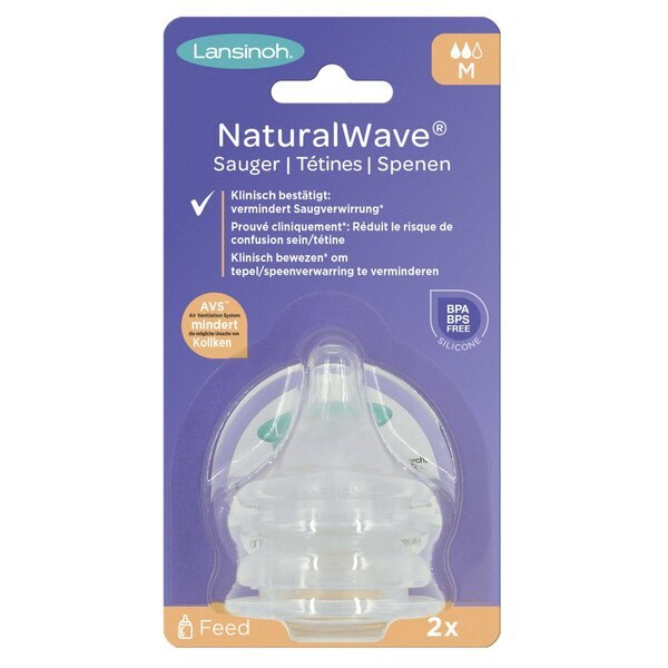 Lansinoh Natural Wave Medium Flesspeen<br>2 komada