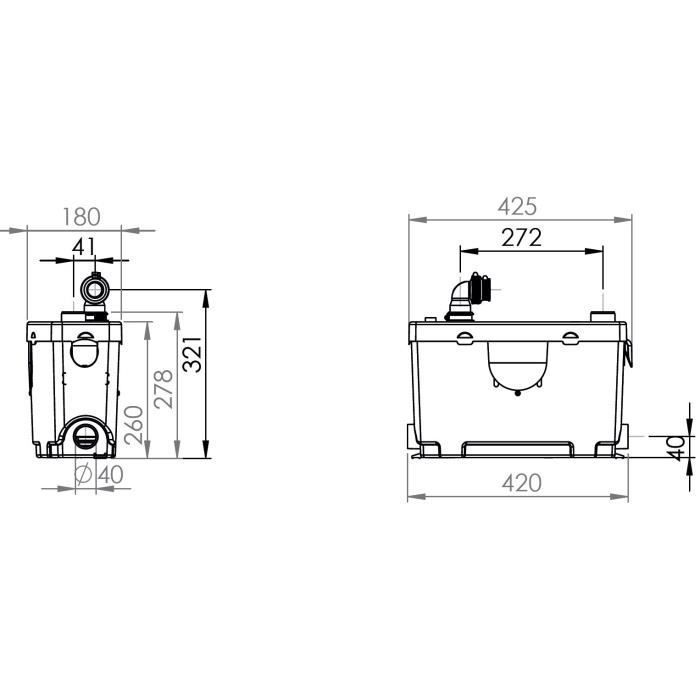 Grey water lifting pump - SFA Sanipompe Vite - Evacuates wastewater, even hot (75°C)