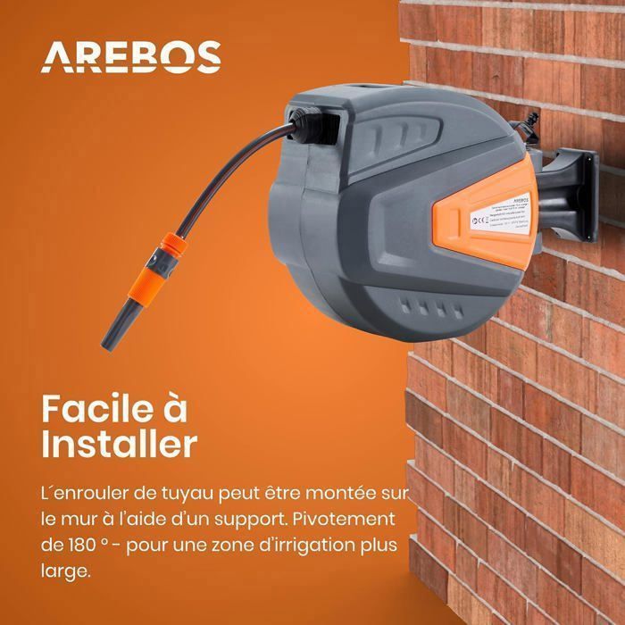 AREBOS 30m Automatic Garden Hose Reel
