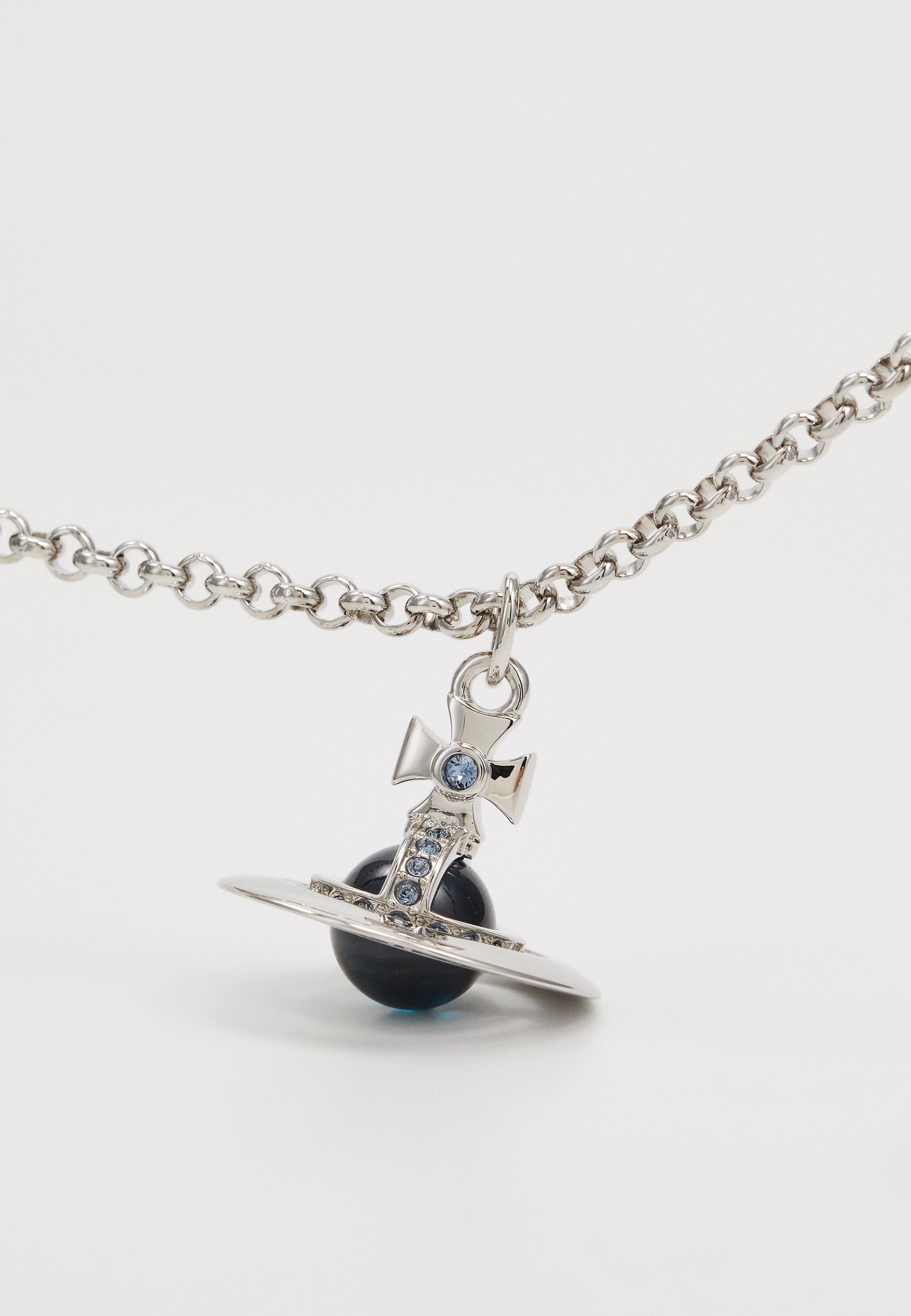 Vivienne Westwood NIEUWE TINY ORB HANGER UNISEX - Ketting - zilverkleurig/denimblauw