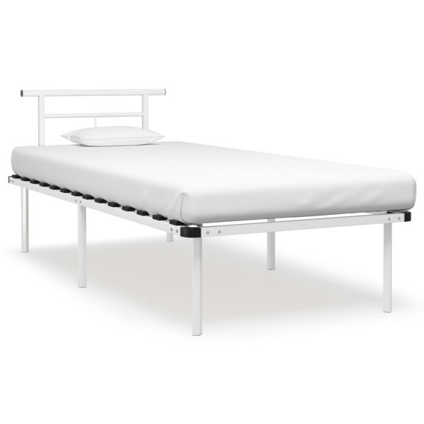 Rama łóżka Biały 90 x 200 cm Metal vidaXL