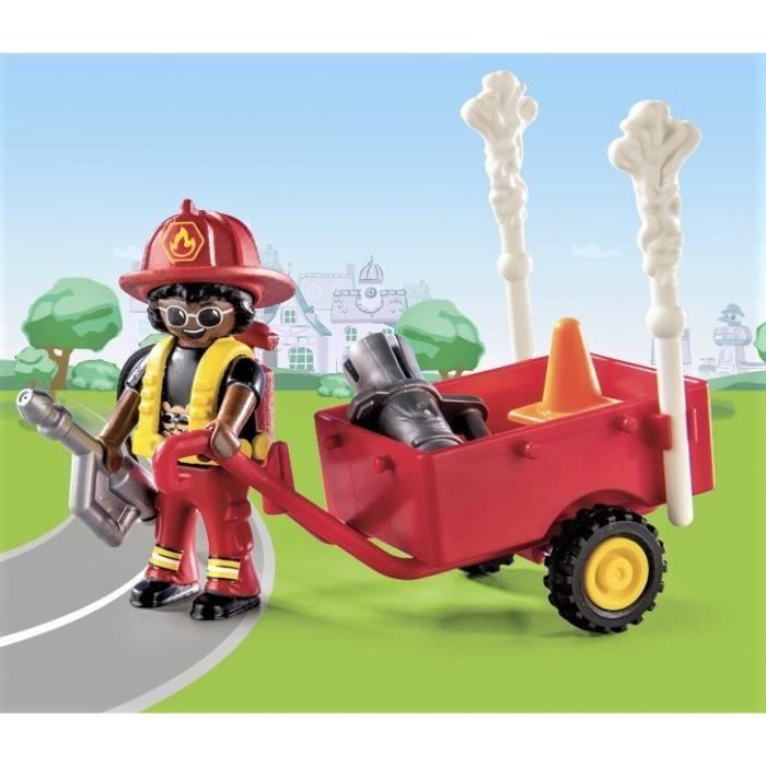 PLAYMOBIL - 70917 - EEND OP ROEP - Brandweerman en Kat - Meerkleurig - 225,1 g - 32 onderdelen