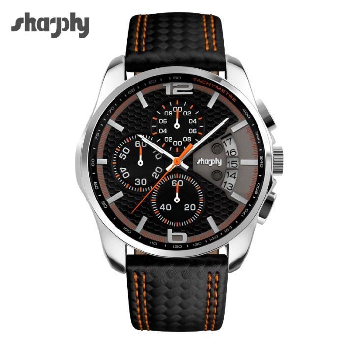 Orologio da uomo di lusso, sportivo, cronografo, impermeabile, con datario.