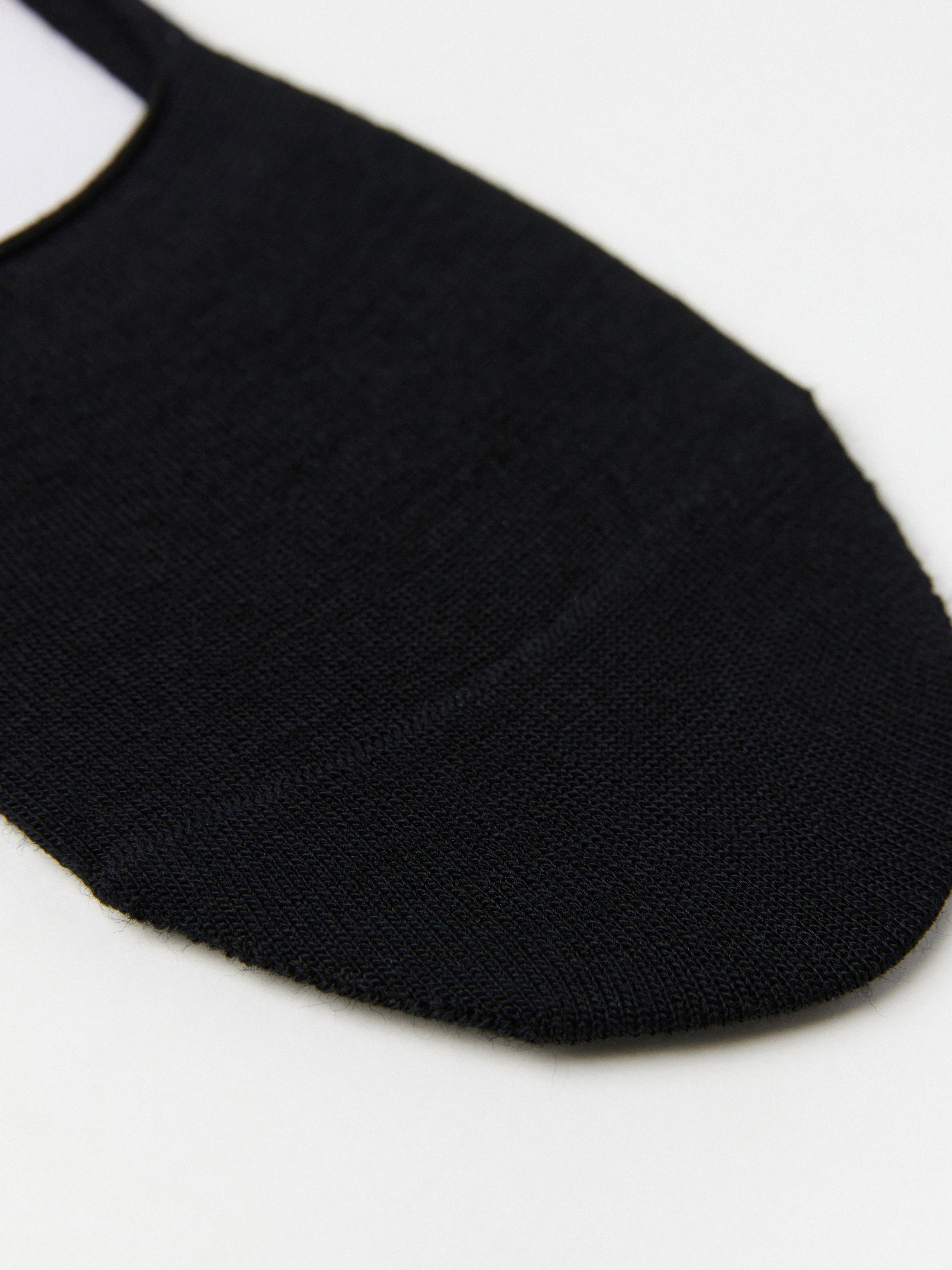 Meias curtas de cano baixo em mistura de lã merino pretas