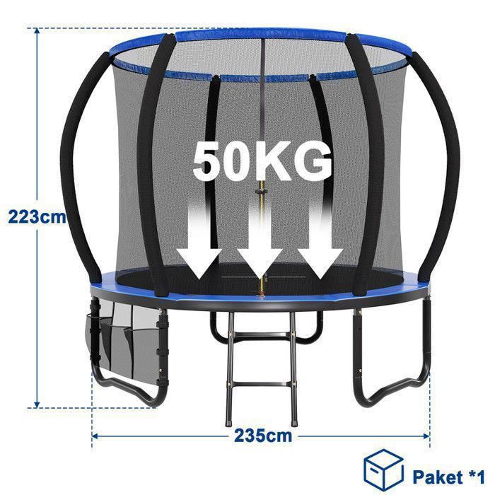 Cama elástica infantil para exteriores, con red de seguridad, cubierta protectora, diseño de calabaza, capacidad de carga de 150 kg.