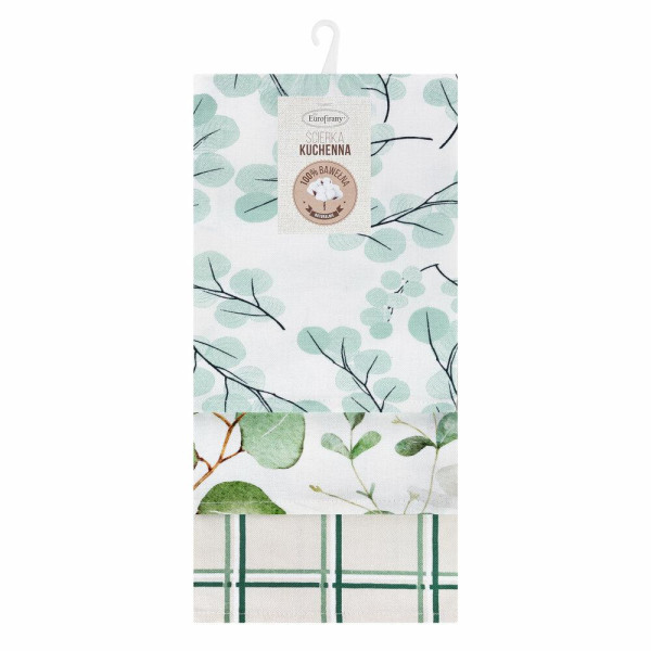 Zestaw kuchenny 3 ścierki CLOVER 50x75 wzór roślinny