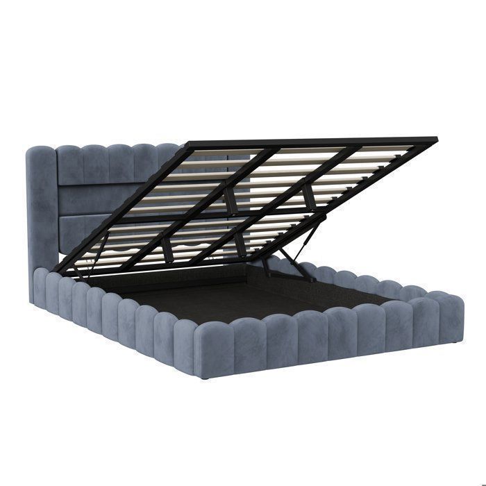 Letto contenitore 180 x 200 cm, letto 180x200 con rete a doghe, con porta USB e LED, letto matrimoniale imbottito, design a tronco d'albero, struttura letto, velluto, grigio