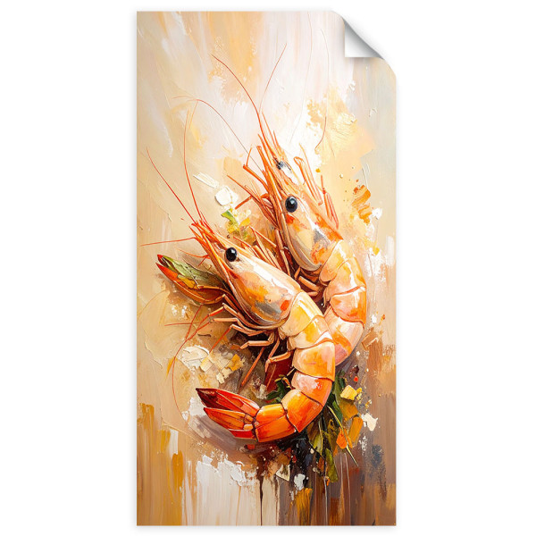 Naklejka na ścianę  Feeby Krewetki Owoce morza Sushi 40x80