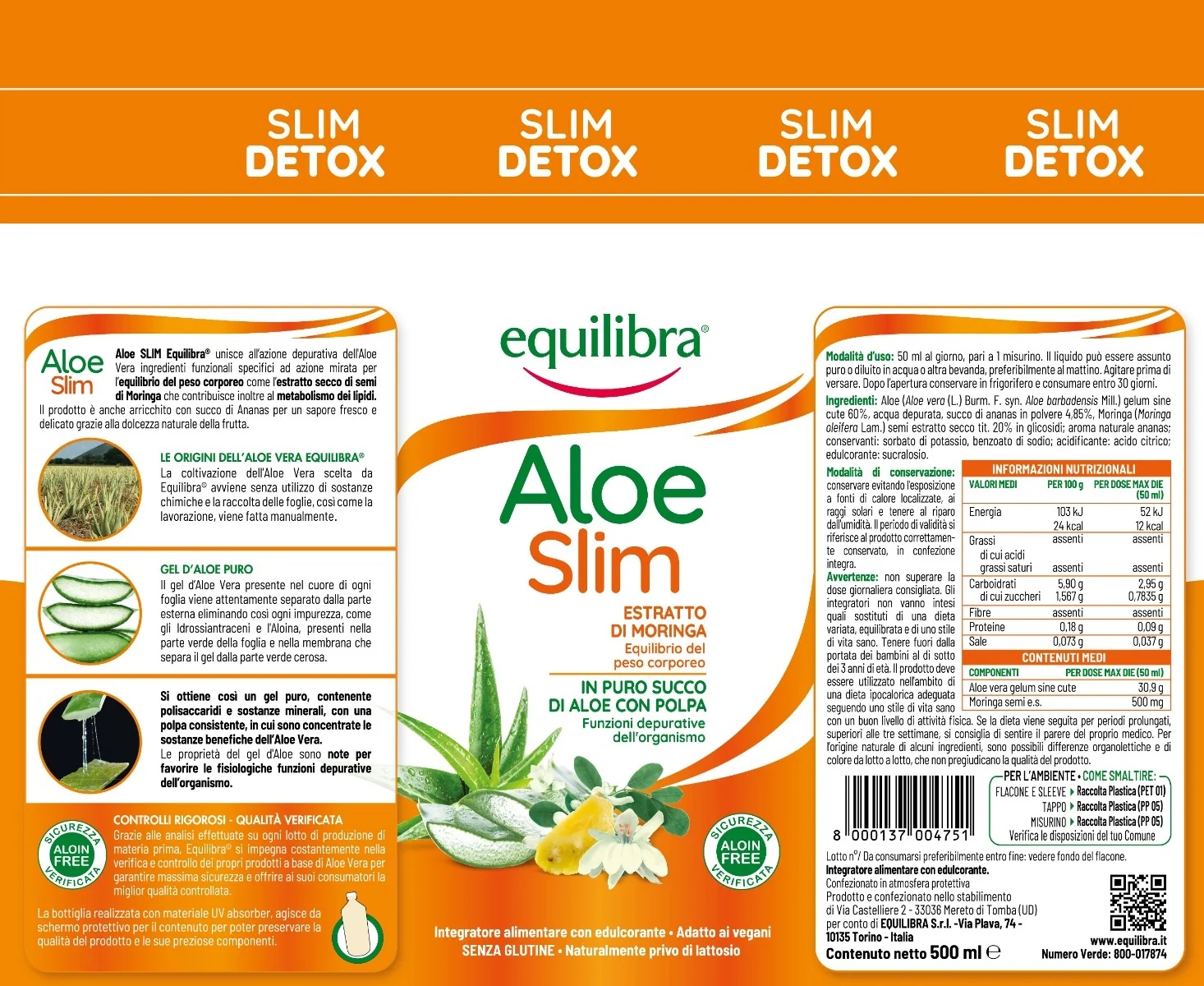 EQUILIBRA Equilibra Aloë Vera Slim 500 ml Reinigende functie