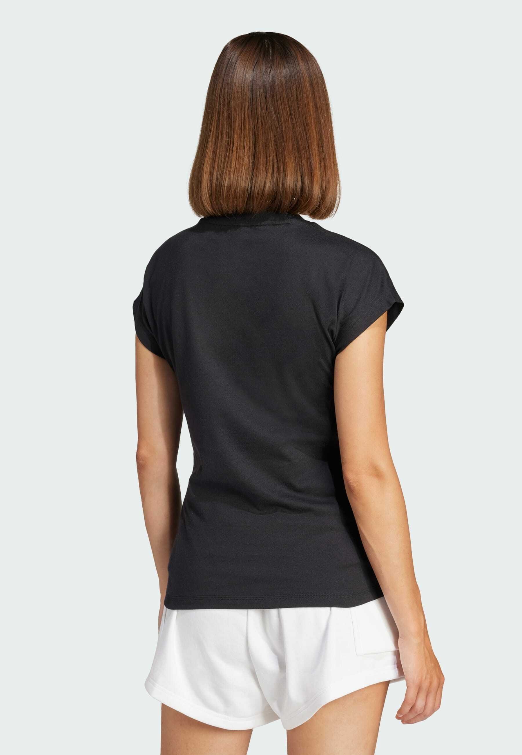 adidas Sportswear ESSENTIALS LINEAR - Koszulka basic - czarno-biała