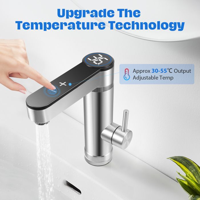 Scaldabagno istantaneo intelligente da 220 V per rubinetto, ideale per cucina, giardino, campeggio, roulotte e bagno.