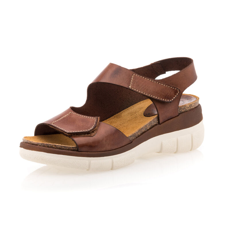 Braune Damensandalen / Zehenfreie Schuhe