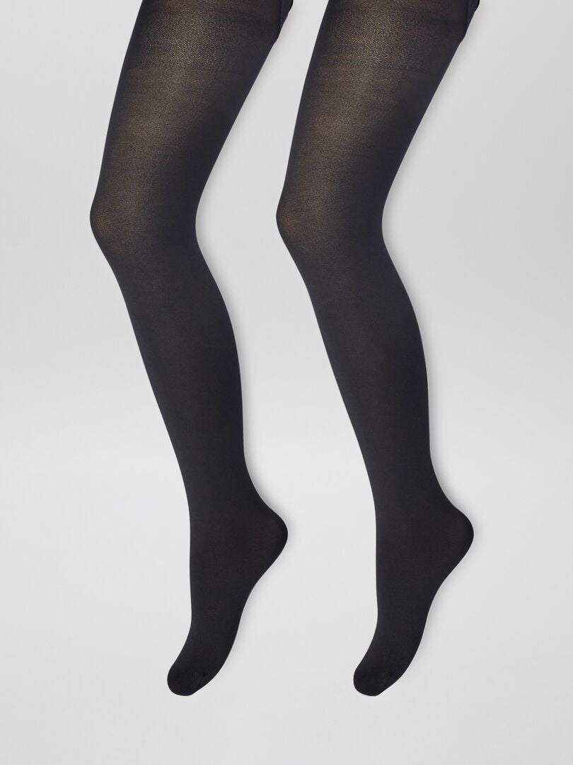 Set di 2 paia di collant opachi - NERO