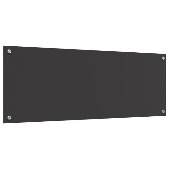 Crédence de Cuisine Grise Foncé 110x40x0,6 cm Verre Trempé