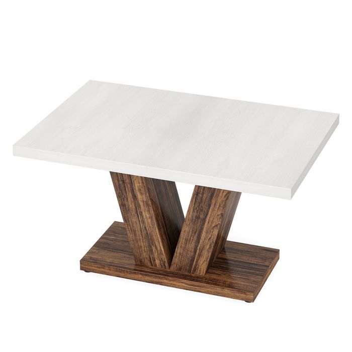 Mesa de comedor - Mesa - 120 x 80 x 75 cm - Patas en forma de V - Para el hogar o restaurante - Marrón