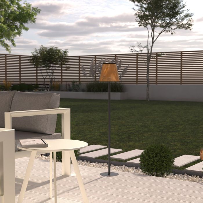 Lampada da terra per esterni Kessy, beige, a energia solare e USB, alta 108 cm - Atmosphera Interior Designer