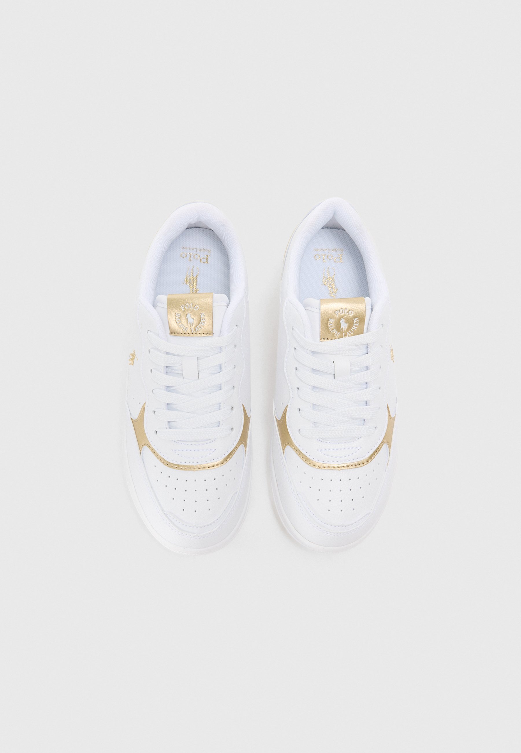 Polo Ralph Lauren MASTERS COURT II UNISEX - Sneakers - wit/goudkleurig
