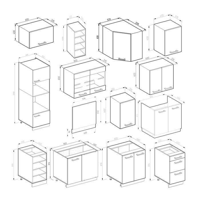 Vicco R-Line hoekkeuken 247x46cm zonder PT Golden Oak Antraciet 37697