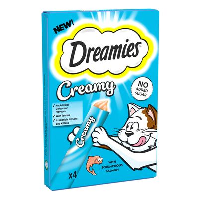 Przekąski Dreamies Creamy z łososiem