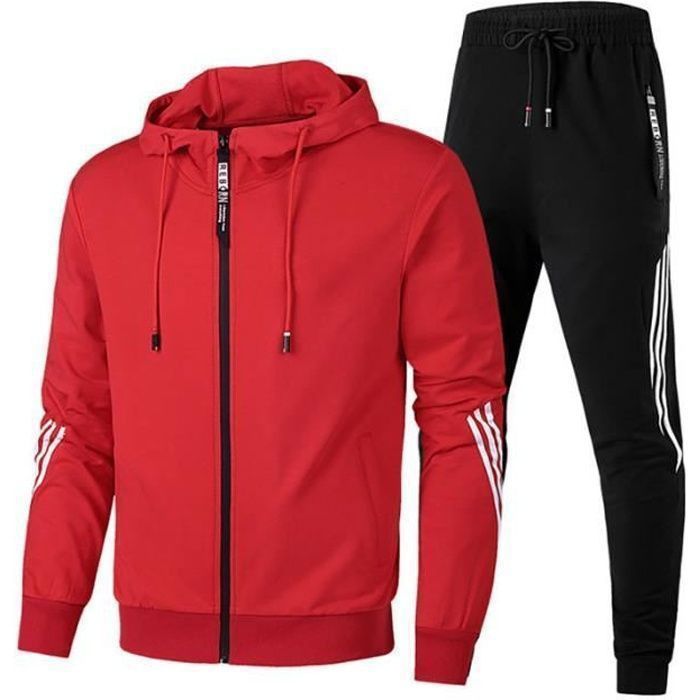 Tuta da uomo - Marca - Set sportivo casual slim fit a 2 pezzi - Maniche lunghe - Badminton