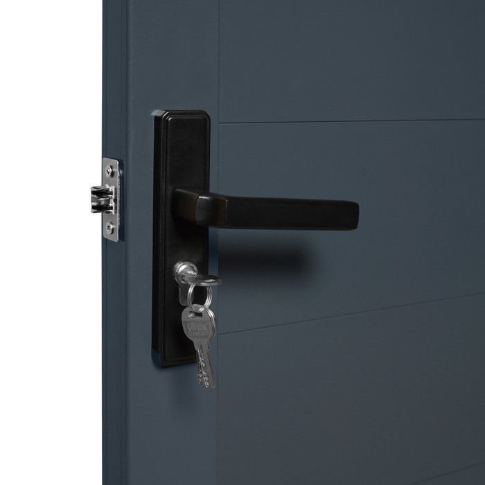 IDMARKET 302x160 cm swing gate in anthracite grey aluminum