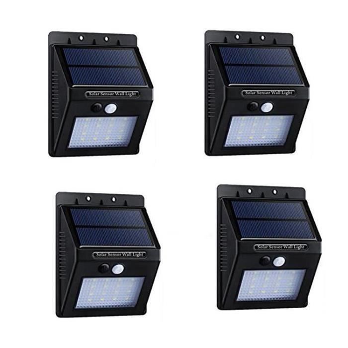 4 unidades de luces solares exteriores de 20 LED - Iluminación solar para exteriores - Faroles de jardín