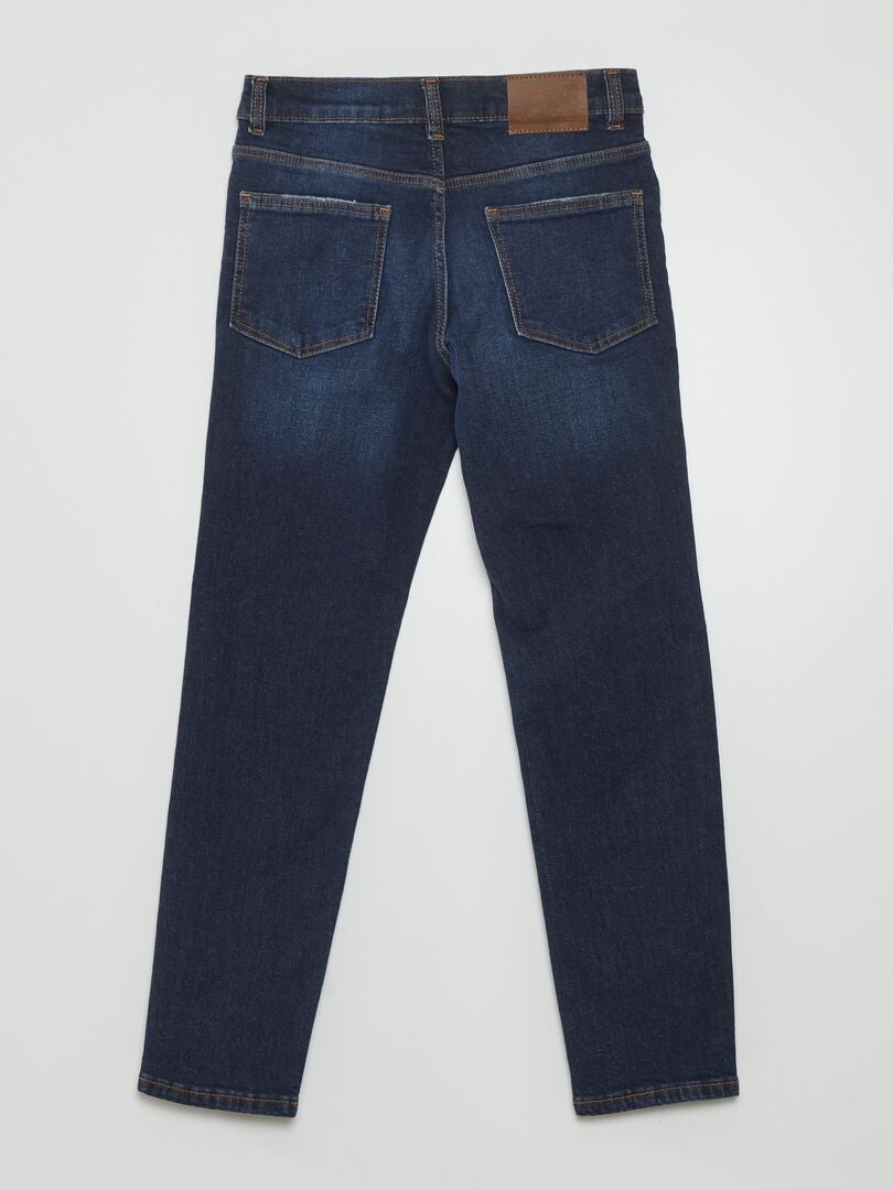 Pantalones vaqueros ajustados de talle alto regulables - AZUL