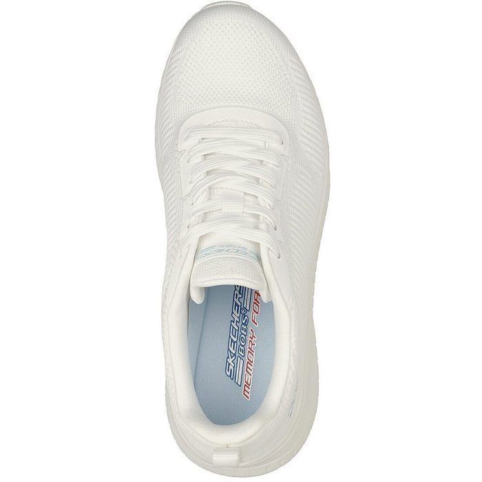 Tênis de corrida feminino - Skechers Bobs Sport Squad Chaos - Branco - Asfalto