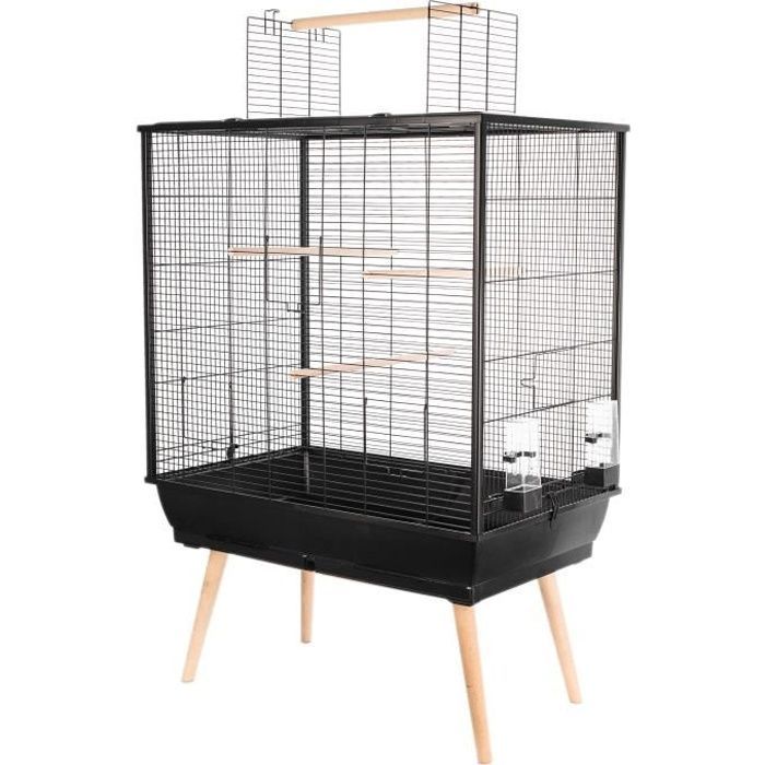 Cage surélevée Néo Jili pour oiseaux - ZOLUX - L 78 x P 47,5 x H 112 cm - 3 perchoirs - 2 abreuvoirs