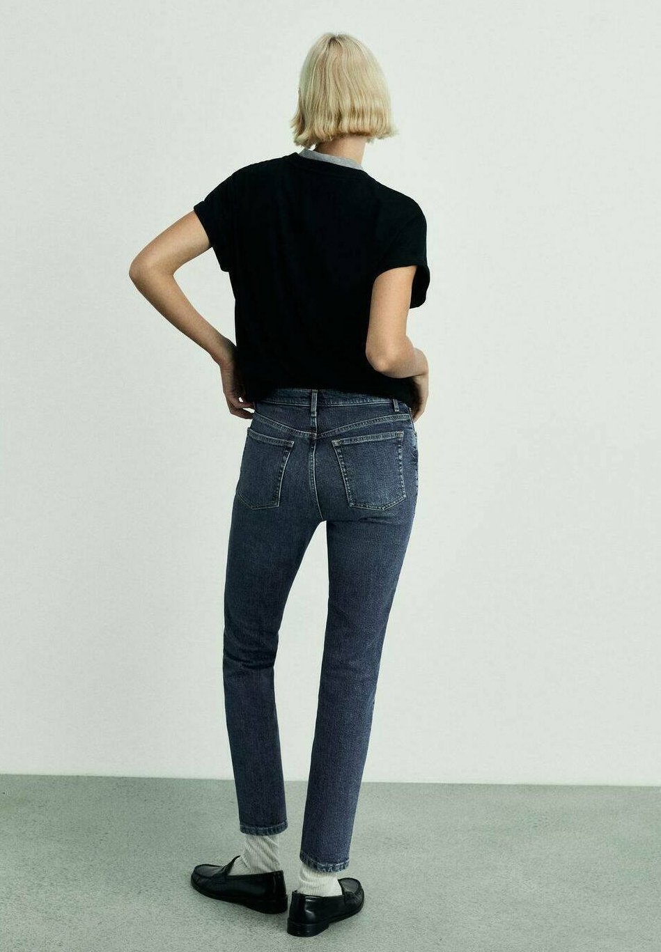 Mango Slim fit jeans - donkerblauw