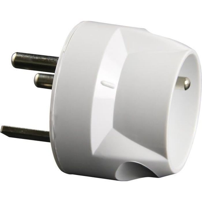 Adaptador ZENITECH de 20 A macho a 16 A hembra, blanco